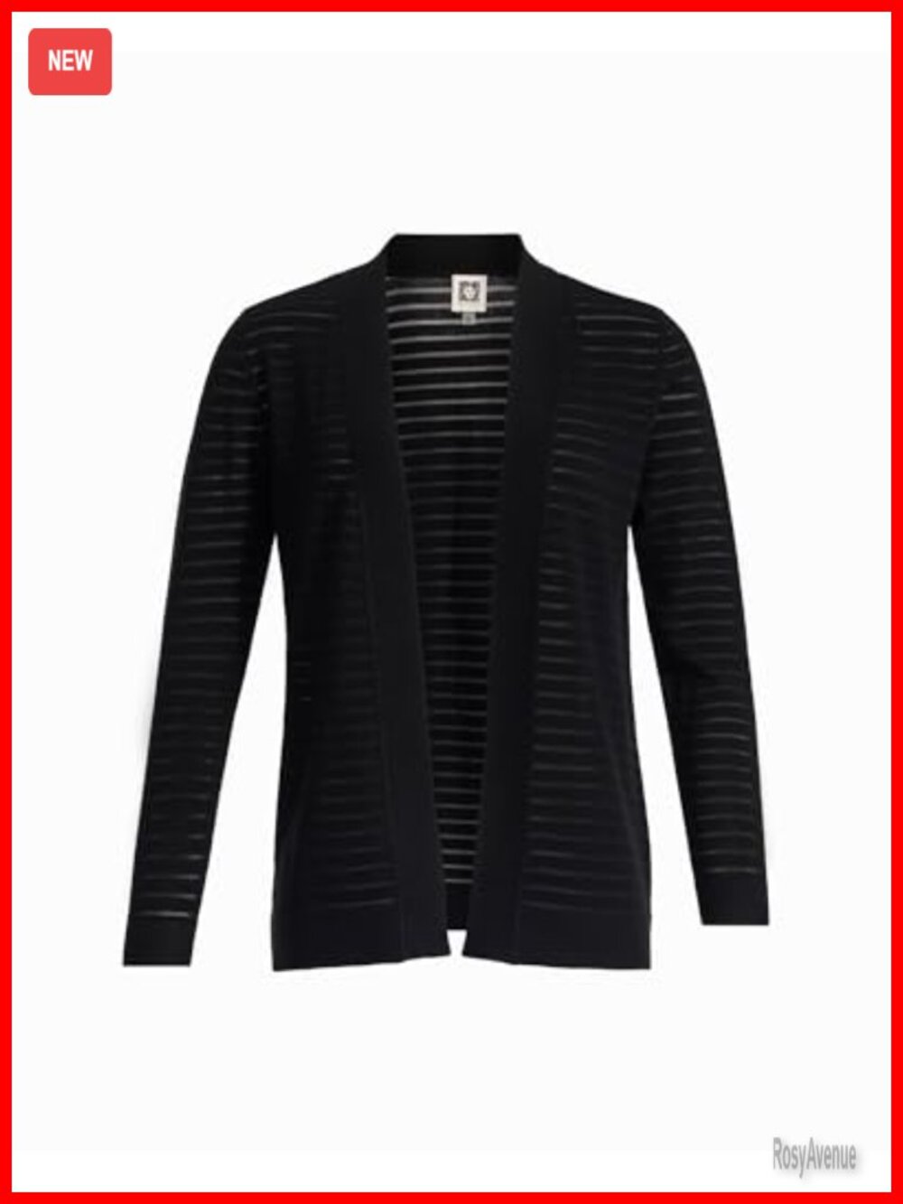 Sheer Stripe Cardigan Viscose Polyester Stretch Knit Layer